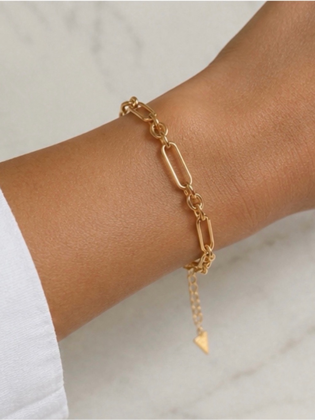 Gold Rectangular Link Bracelet